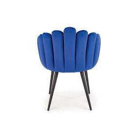 Scaun tapitat K410, albastru, stofa catifelata, 65x62x85 cm