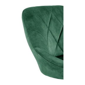 Scaun bar H101, verde/negru, stofa catifelata/metal, 47x45x106 cm