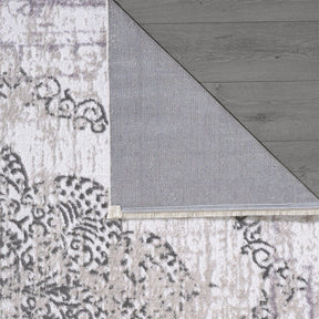 Covor JASMINE 1423, 160x230 cm, forma dreptunghiulara, poliester, gri/alb