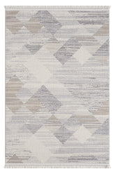 Covor BASTIA, 100x200 cm, forma dreptunghiulara, polipropilena, crem/gri, 1274