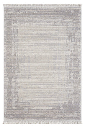 Covor BASTIA, 80x150 cm, forma dreptunghiulara, polipropilena, gri/crem, 1277
