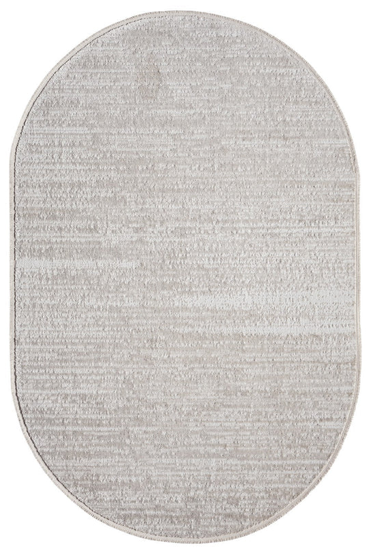 Covor JASMINE, 70x120 cm, forma ovala, poliester, crem, 1452
