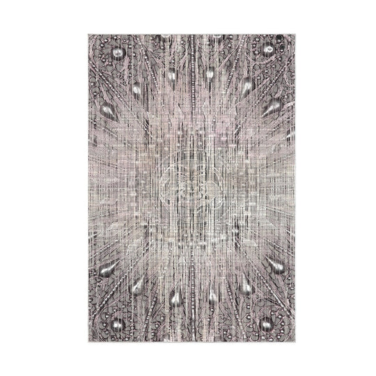 Covor 743, 80x120 cm, forma dreptunghiulara, poliester, gri/bej
