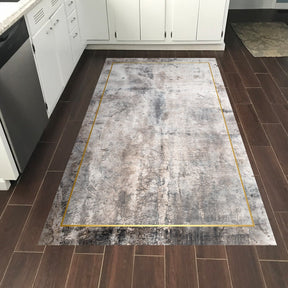 Covor M12271, 80x120 cm, forma dreptunghiulara, poliester, gri