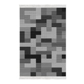 Covor MU113, 80x120 cm, forma dreptunghiulara, poliester, gri/negru