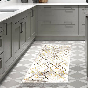 Covor M5026, 80x120 cm, forma dreptunghiulara, poliester, auriu
