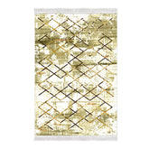 Covor M5026, 80x120 cm, forma dreptunghiulara, poliester, auriu/verde