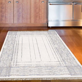 Covor M5076, 80x120 cm, forma dreptunghiulara, poliester, albastru deschis
