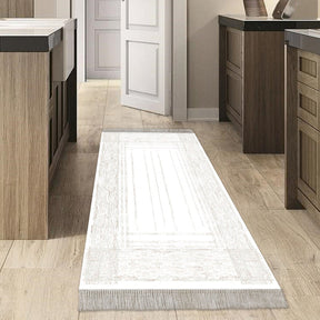Covor M5076, 80x120 cm, forma dreptunghiulara, poliester, crem/verde deschis