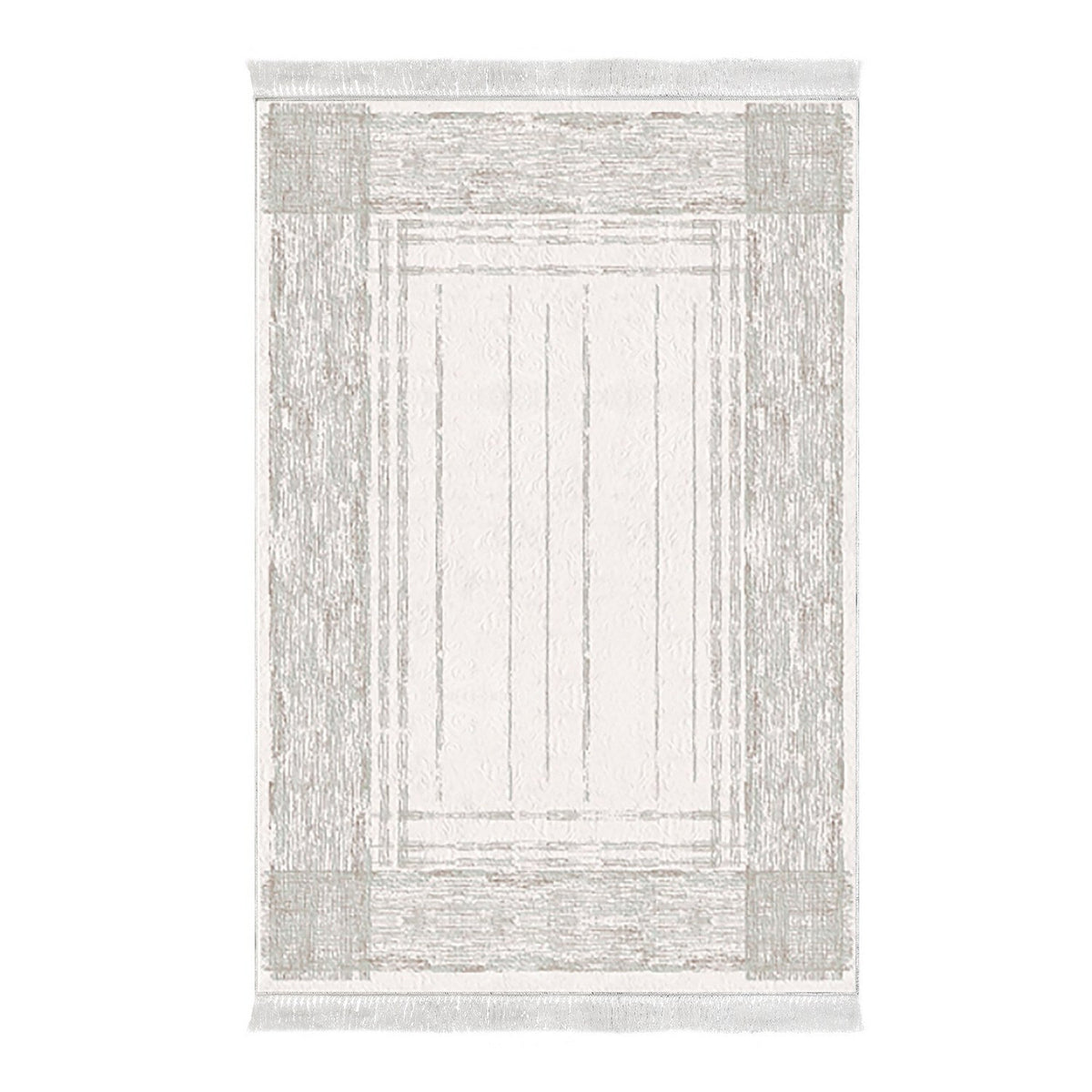 Covor M5076, 80x120 cm, forma dreptunghiulara, poliester, crem/verde deschis