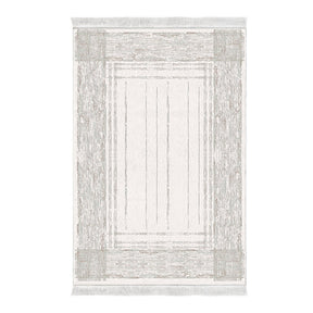 Covor M5076, 80x120 cm, forma dreptunghiulara, poliester, crem/verde deschis