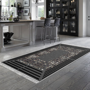 Covor M5132, 80x120 cm, forma dreptunghiulara, poliester, gri antracit