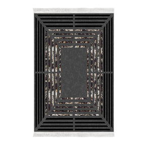 Covor M5132, 80x120 cm, forma dreptunghiulara, poliester, gri antracit