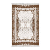 Covor M5132, 80x120 cm, forma dreptunghiulara, poliester, maro/crem