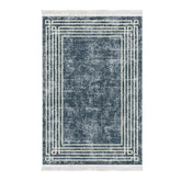 Covor M5142, 80x120 cm, forma dreptunghiulara, poliester, albastru