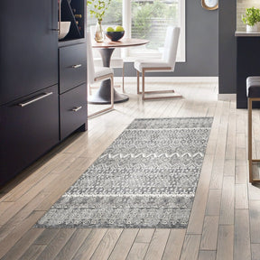 Covor 1700 - V2, 80x120 cm, forma dreptunghiulara, poliester, gri inchis