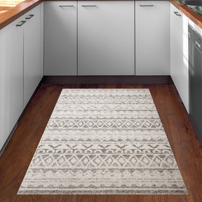 Covor F5078 - V2, 80x120 cm, forma dreptunghiulara, poliester, maro deschis