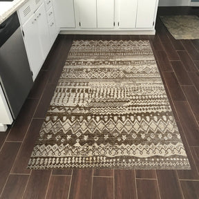 Covor F5080 - V2, 80x120 cm, forma dreptunghiulara, poliester, maro
