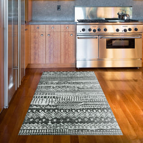Covor F5080 - V2, 80x120 cm, forma dreptunghiulara, poliester, gri inchis