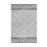 Covor F5081 - V2, 80x120 cm, forma dreptunghiulara, poliester, alb/gri inchis
