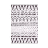 Covor F5086 - V2, 80x120 cm, forma dreptunghiulara, poliester, alb/maro