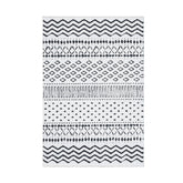 Covor F5086 - V2, 80x120 cm, forma dreptunghiulara, poliester, alb/negru