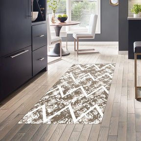 Covor F5128 - V2, 80x120 cm, forma dreptunghiulara, poliester, maro