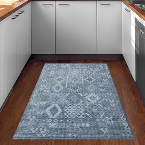 Covor F5137 - V2, 80x120 cm, forma dreptunghiulara, poliester, albastru