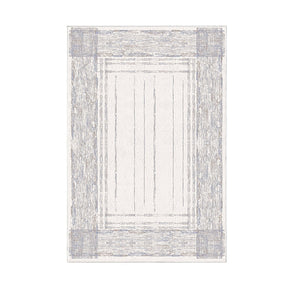 Covor M5076 - V2, 80x120 cm, forma dreptunghiulara, poliester, crem/albastru deschis