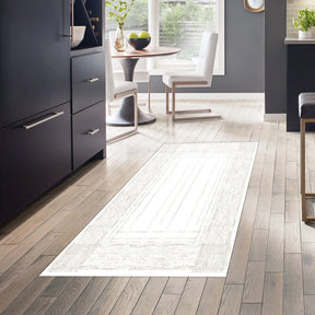 Covor M5076 - V2, 80x120 cm, forma dreptunghiulara, poliester, crem