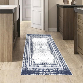 Covor M5132 - V2, 80x120 cm, forma dreptunghiulara, poliester, albastru inchis