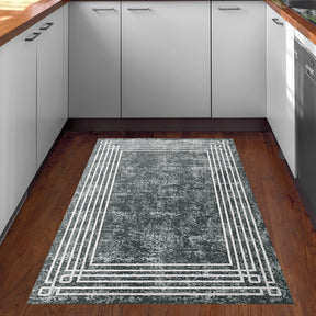 Covor M5142 - V2, 80x120 cm, forma dreptunghiulara, poliester, gri inchis