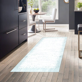 Covor 1342, 80x120 cm, forma dreptunghiulara, poliester, albastru/alb