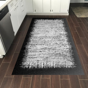 Covor 1342, 80x120 cm, forma dreptunghiulara, poliester, negru/alb