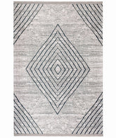 Covor 1512B, 80x150 cm, forma dreptunghiulara, tesatura catifelata, gri deschis/gri inchis