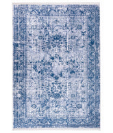 Covor 1321, 80x150 cm, forma dreptunghiulara, tesatura catifelata, albastru