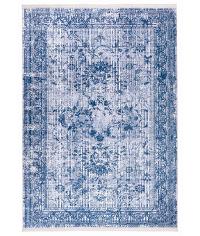 Covor 1321, 80x150 cm, forma dreptunghiulara, tesatura catifelata, albastru