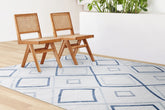 Covor SAND, 50x80 cm, forma dreptunghiulara, polipropilena, crem/albastru, 65549A