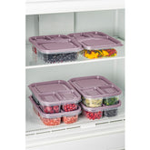Set 6 caserole 964FRM1210, roz, plastic, 15x24x5 cm