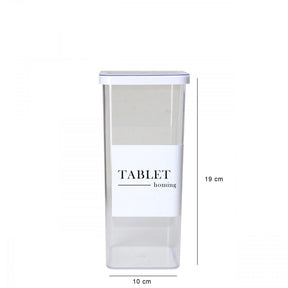 Organizator baie HMY-6381, transparent, plastic, 10x10x19 cm