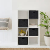Set 4 cutii HMY-6355, negru, material textil, 24x24x24 cm