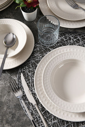 Set de cina IN24Y2740694, 24 piese, alb, portelan