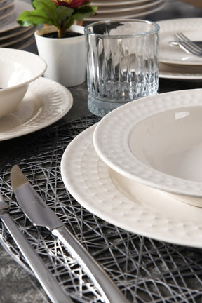 Set de cina IN24Y2740694, 24 piese, alb, portelan