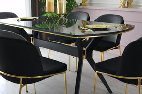 Masa IKON 1001, gri cu efect de marmura/auriu, plastic, 180x90x77 cm