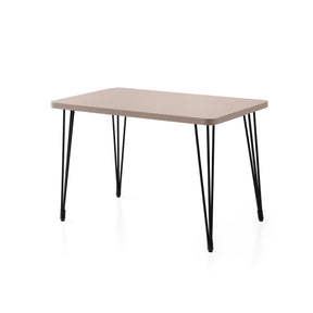 Masa LAGOS 1424, bej/negru, PAL melaminat/metal, 120x70x75 cm