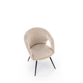 Scaun rotativ K550, bej/negru, stofa clasica/metal, 57x57x78 cm