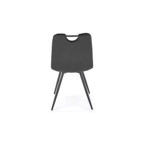 Scaun tapitat K521, negru, stofa catifelata, 46x58x83 cm