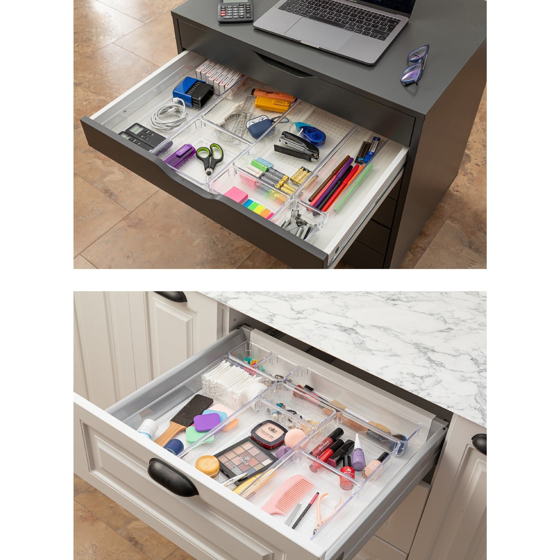 Set 4 organizatoare 992FRM1208, transparent, plastic