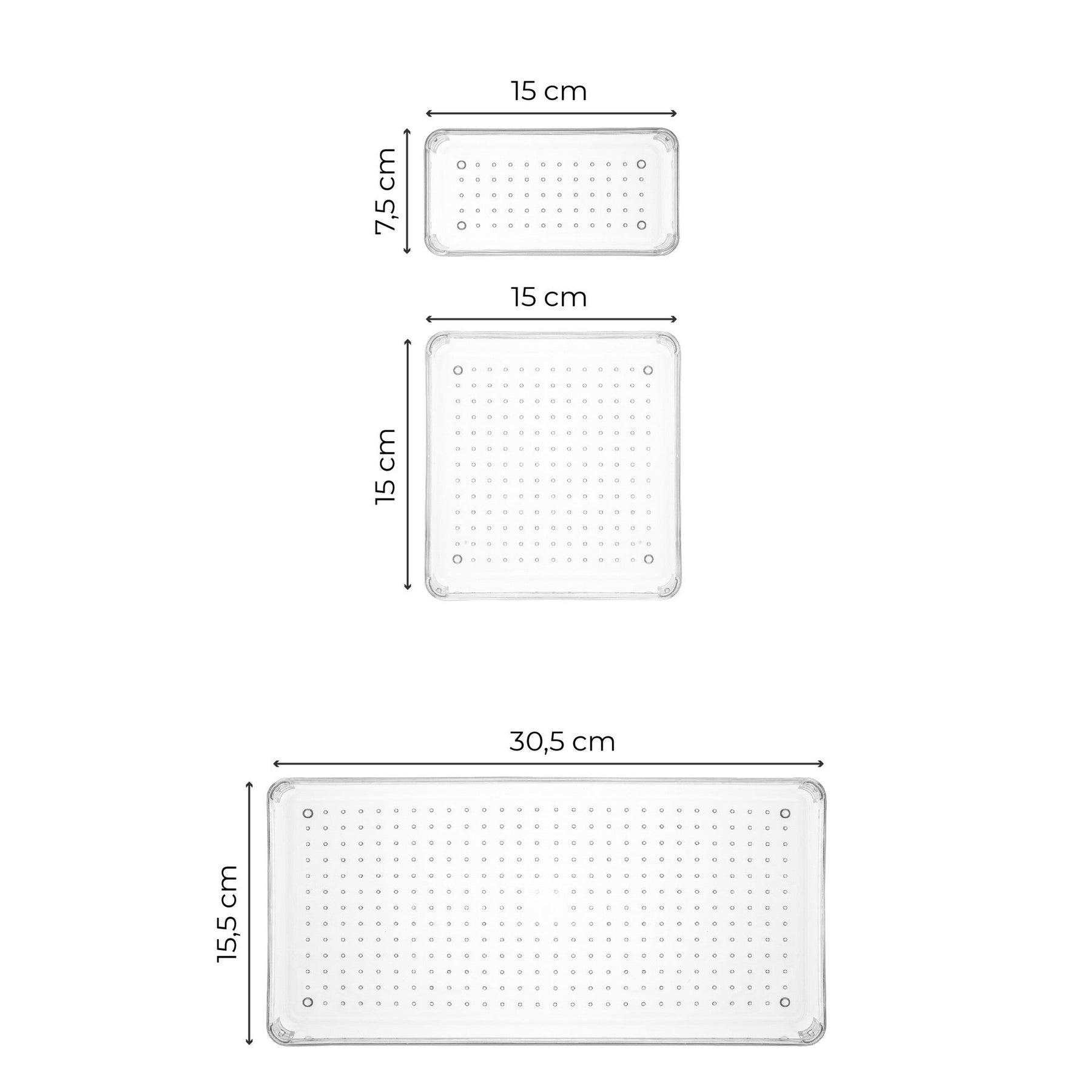 Set 4 organizatoare 992FRM1208, transparent, plastic