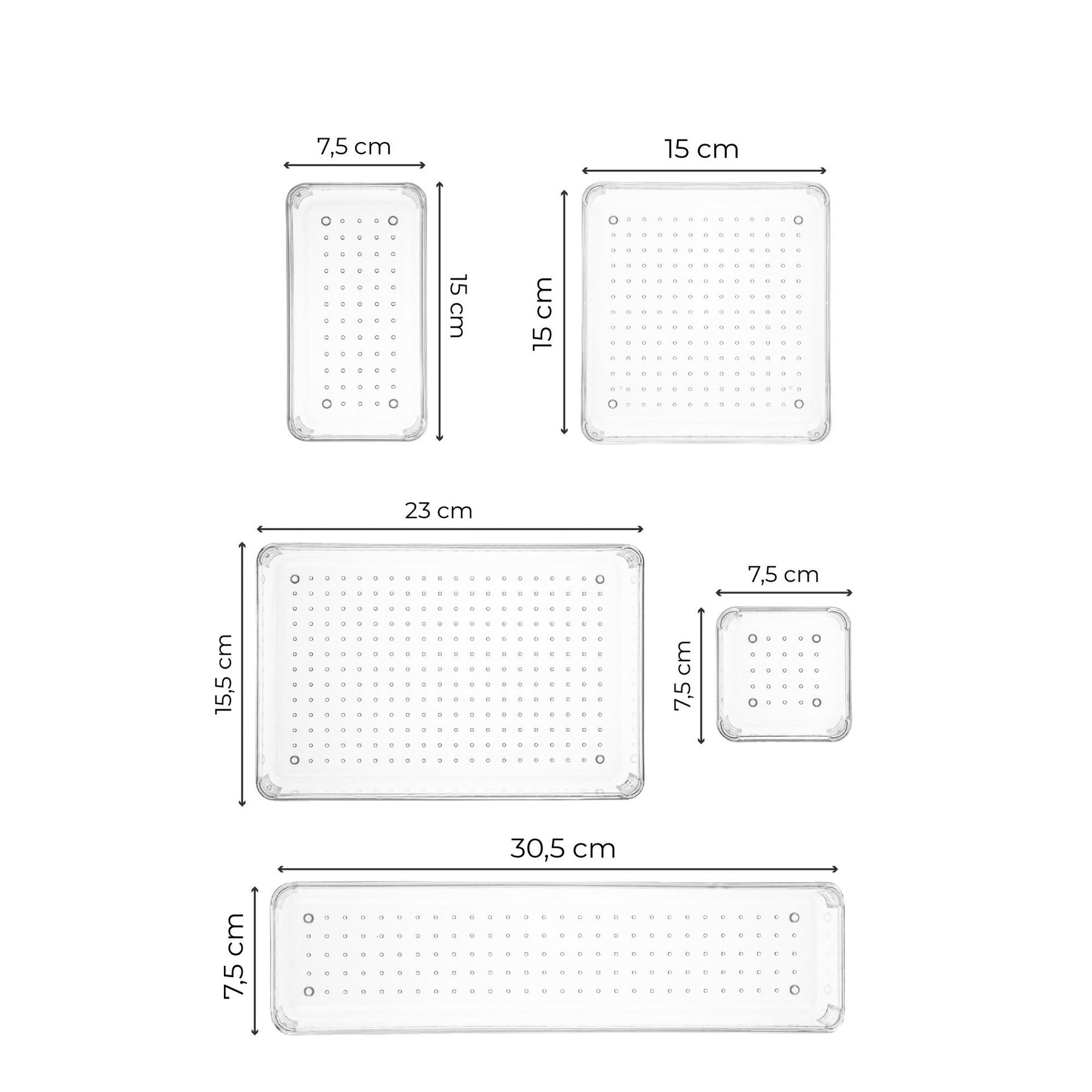 Set 8 organizatoare 992FRM1213, transparent, plastic